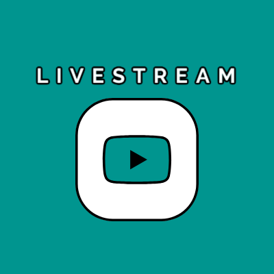 Youtube icon with teal white and black lettering