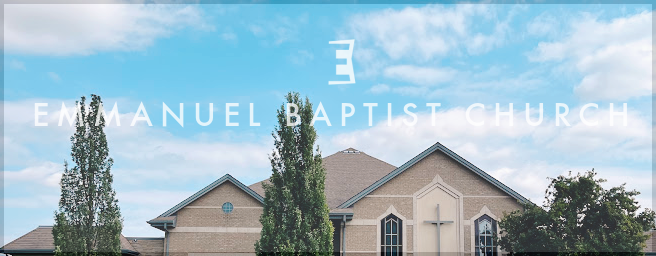 outdoor church picture with clouds grass and trees with black lettering