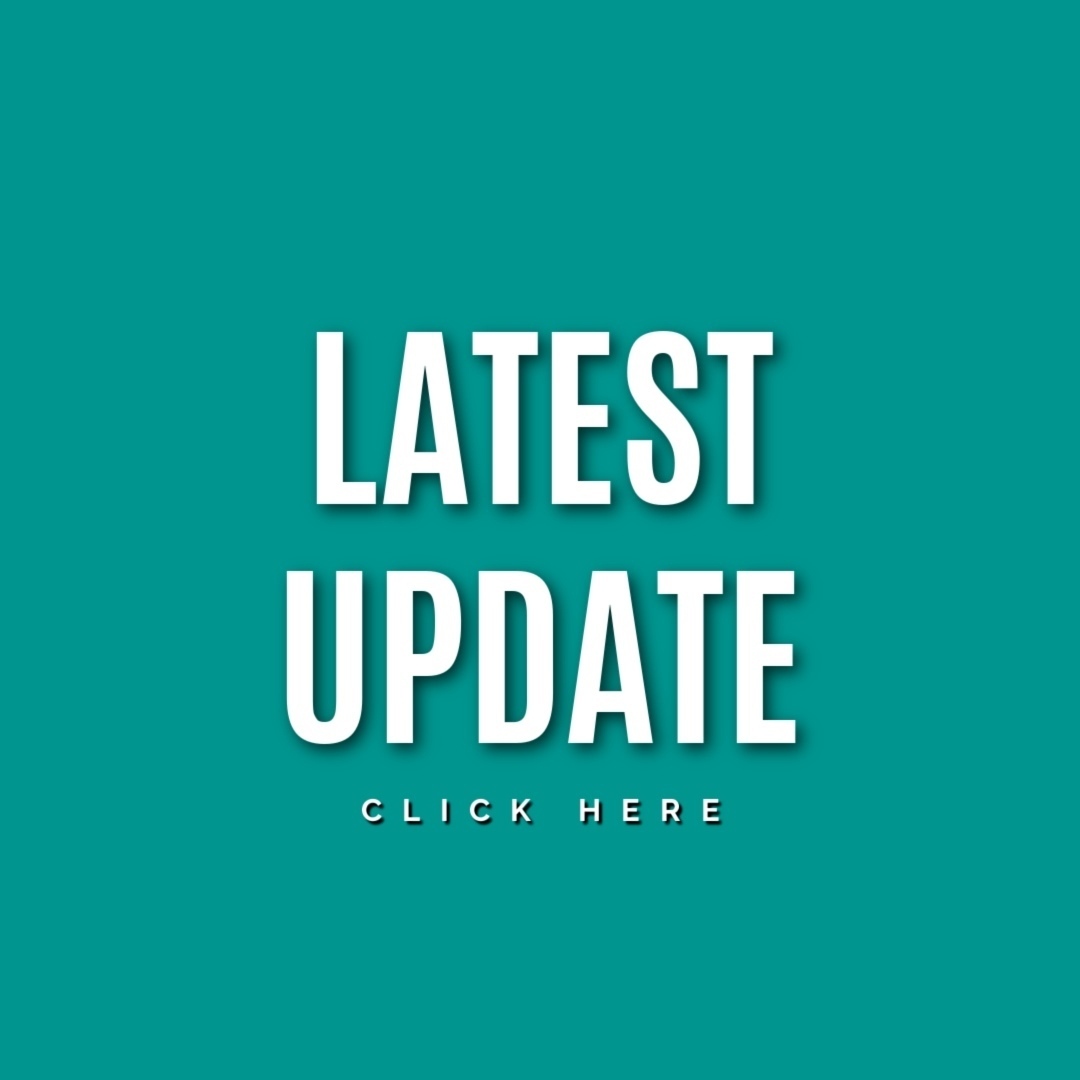 teal background with white lettering