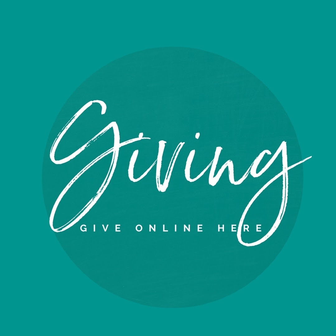 teal background with white lettering