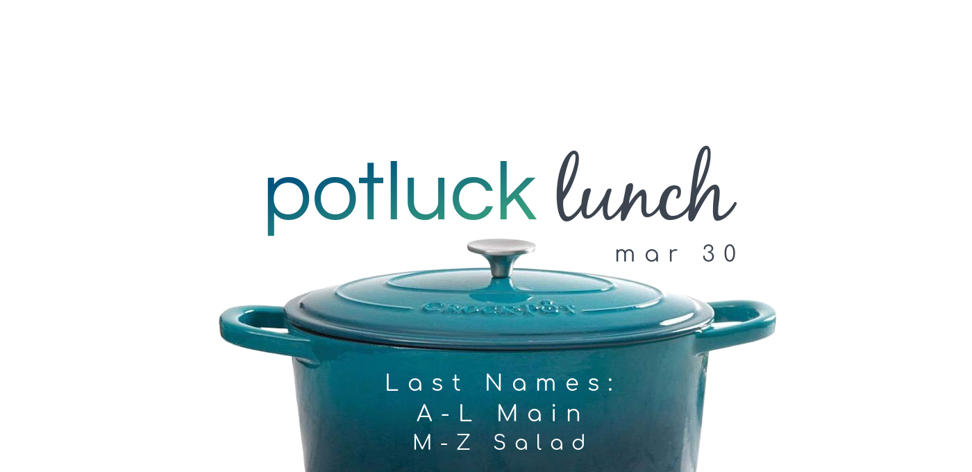 blue crockpot with blue and green gradient lettering