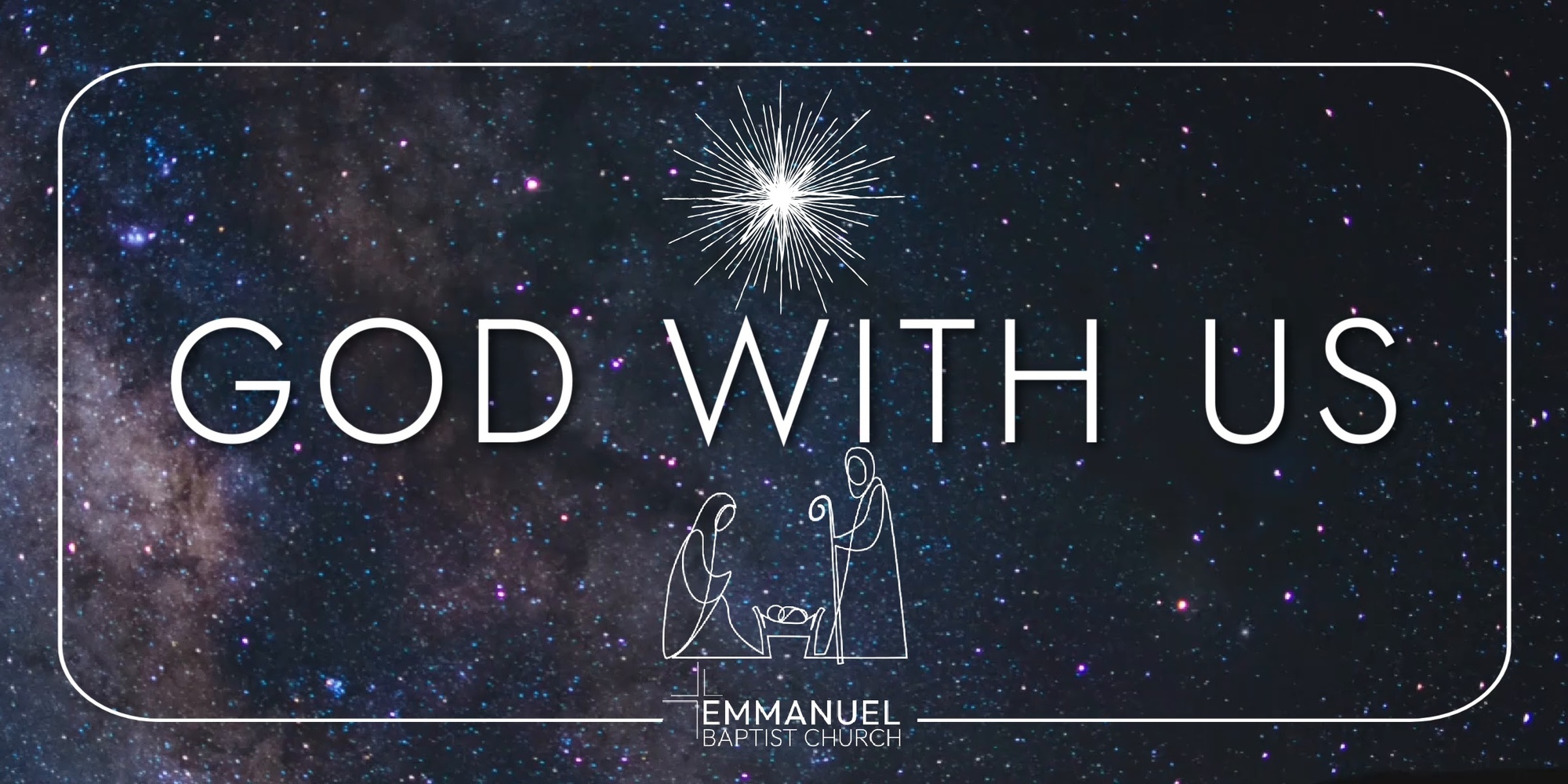 galaxy background white border white lettering minimalistic star minimalistic manger