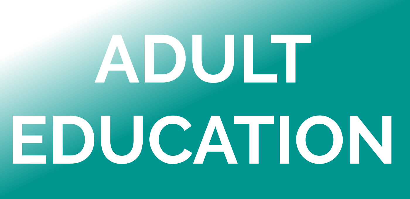 Teal Gradient background with white lettering
