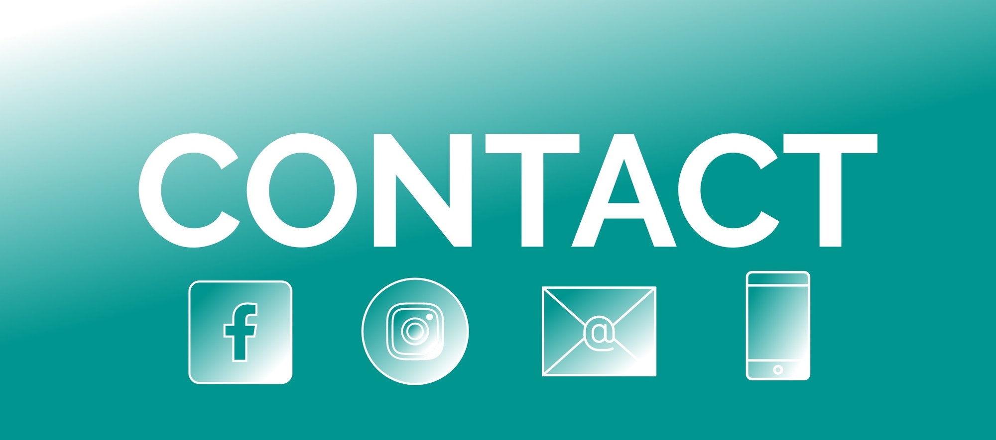 Teal Gradient background with white lettering